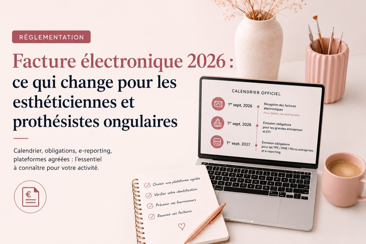 Facture électronique 2026 : ce qui change pour les esthéticiennes et prothésistes ongulaires